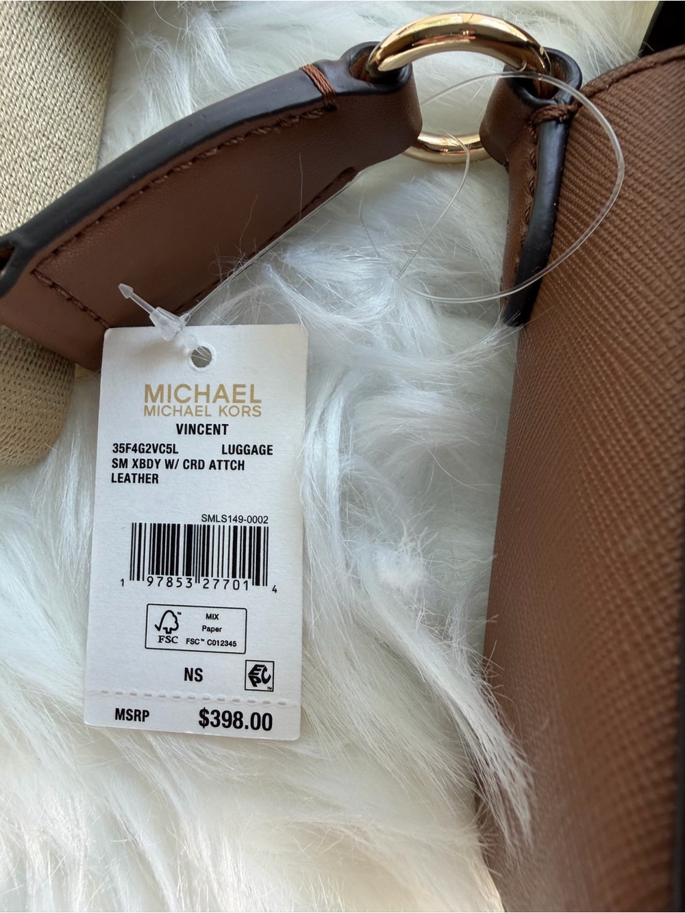 Michael Kors Vincent Small Saffiano Leather Crossbody w Signature Logo Card Case - Picture 5 of 5